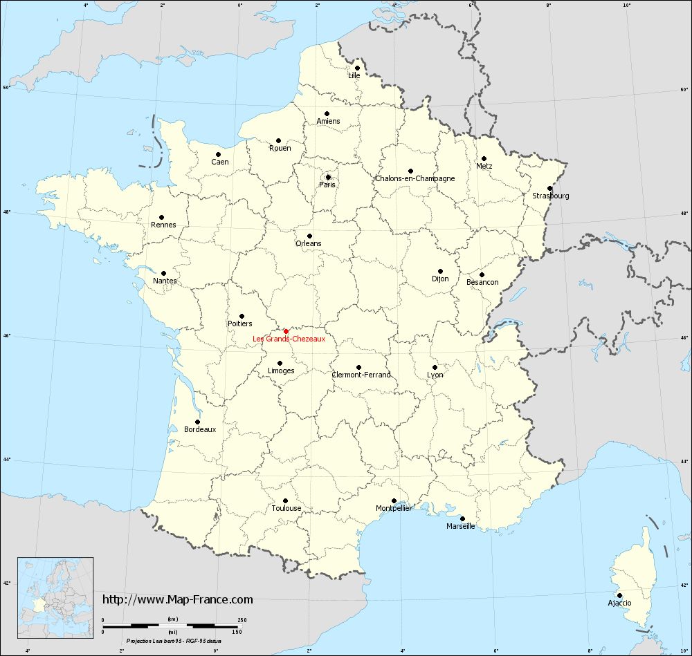 Carte administrative of Les Grands-Chézeaux
